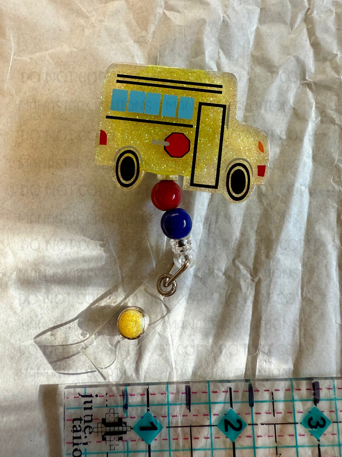 Yellow Bus Badge Buddy – Retractable ID Holder