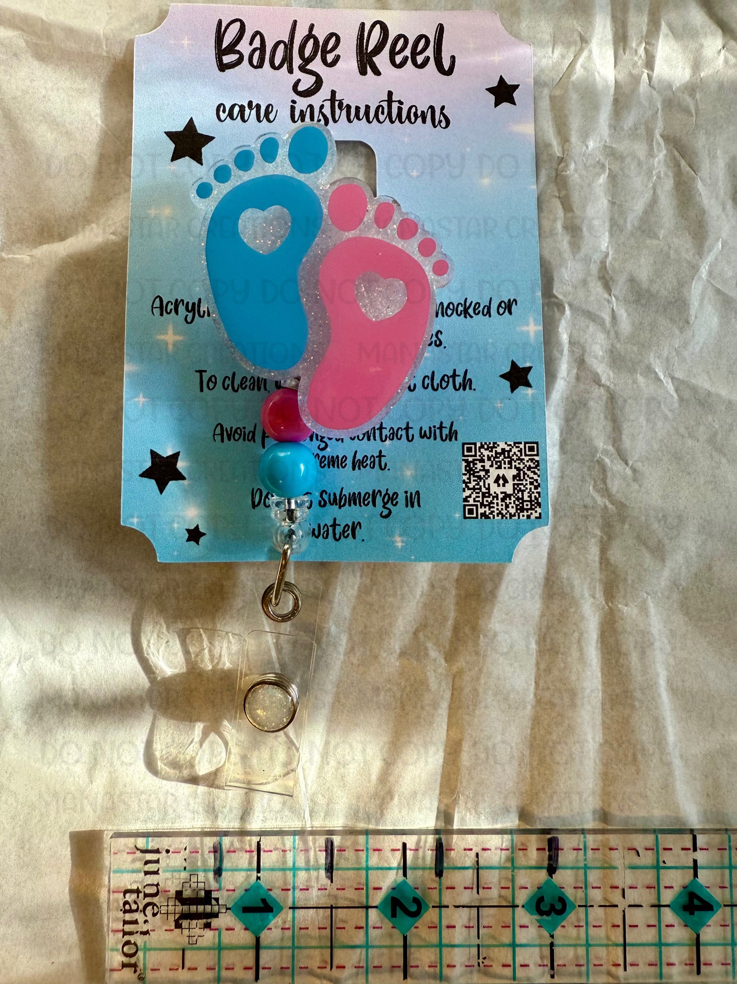 Tiny Toes Badge Reel – Cute Retractable ID Holder