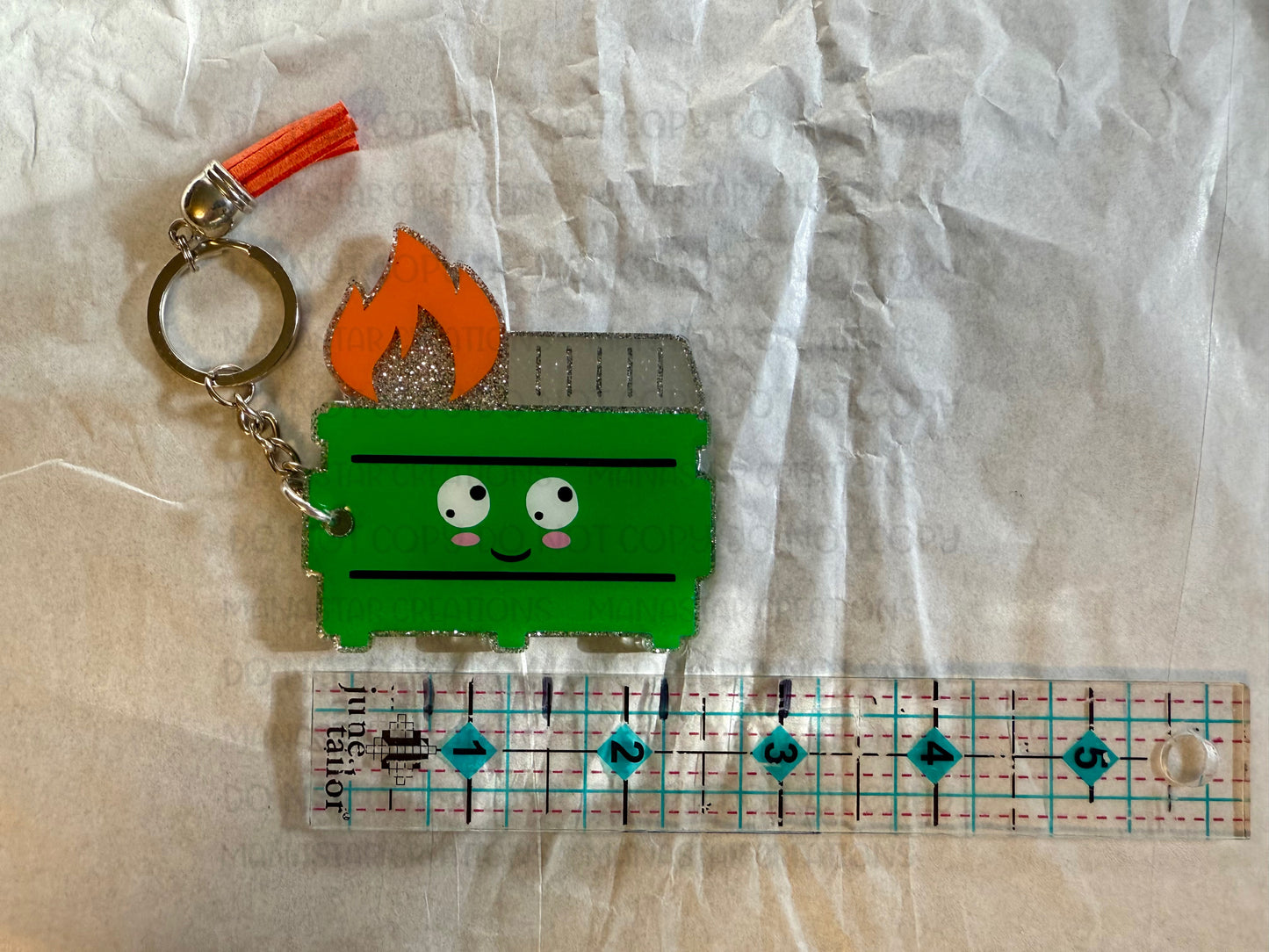 Dumpster Fire- Acrylic Keychain