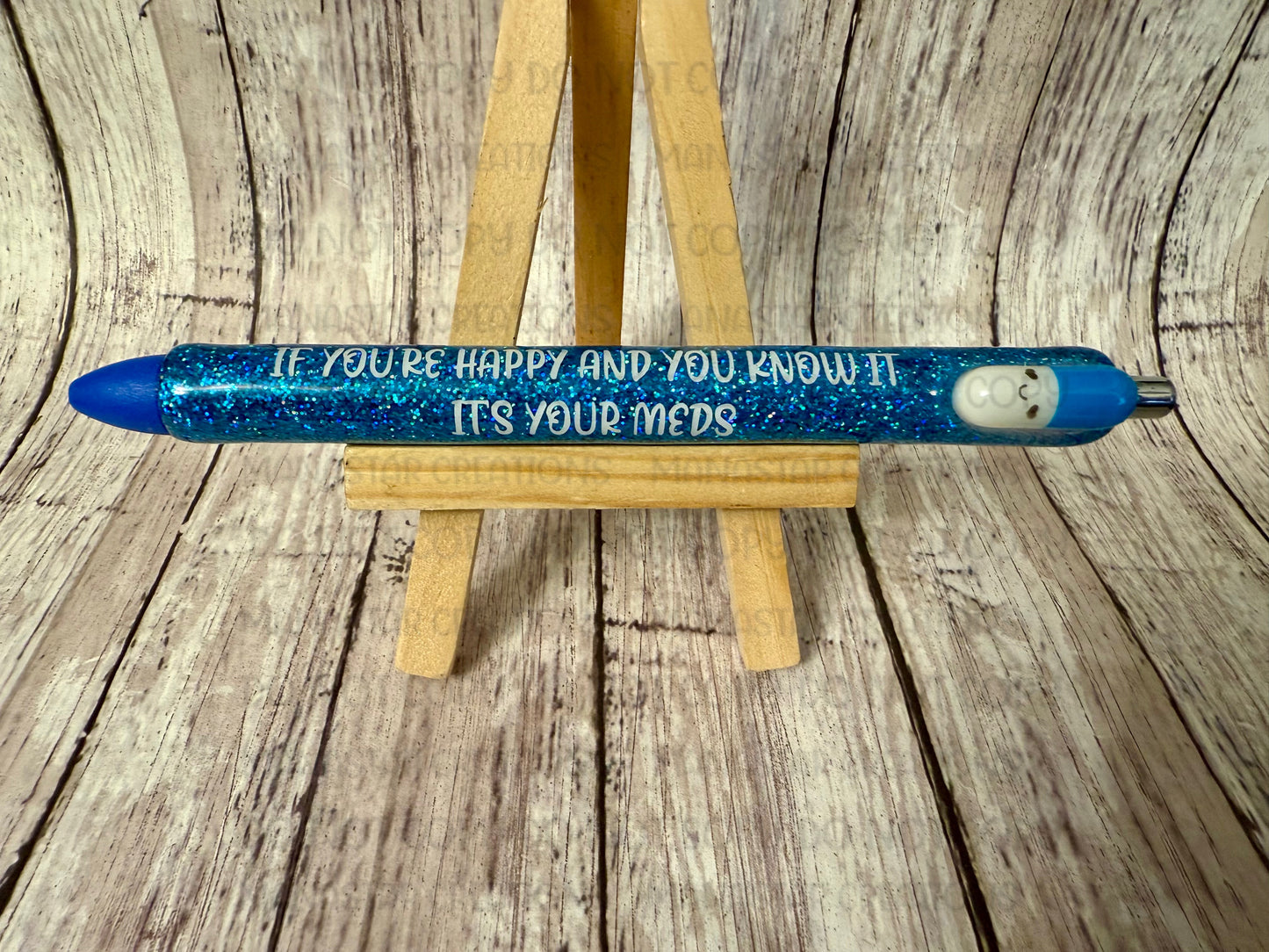 Dark Blue Chill Pill Epoxy Pen β Blue Ink
