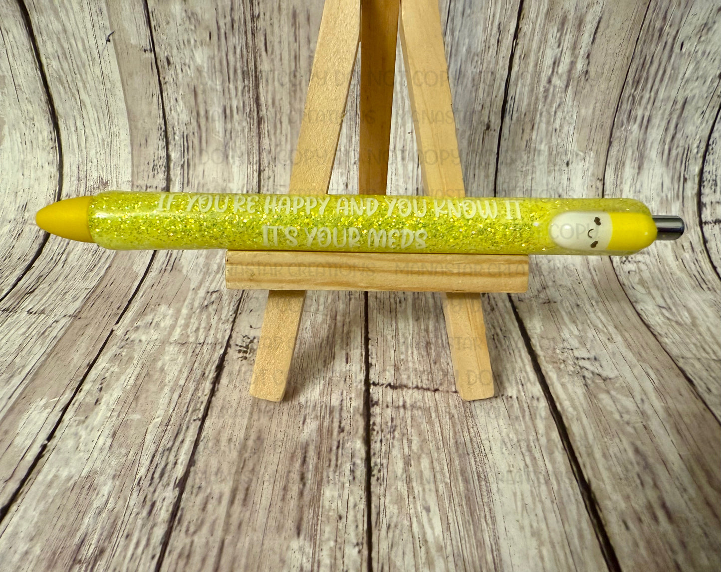 Yellow Chill Pill Epoxy Pen β Yellow Ink- White lettering