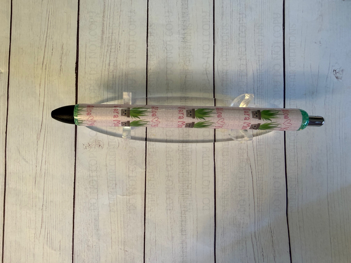Aloe You Vera Much! Aloe themed wrapped pens!- Black Ink
