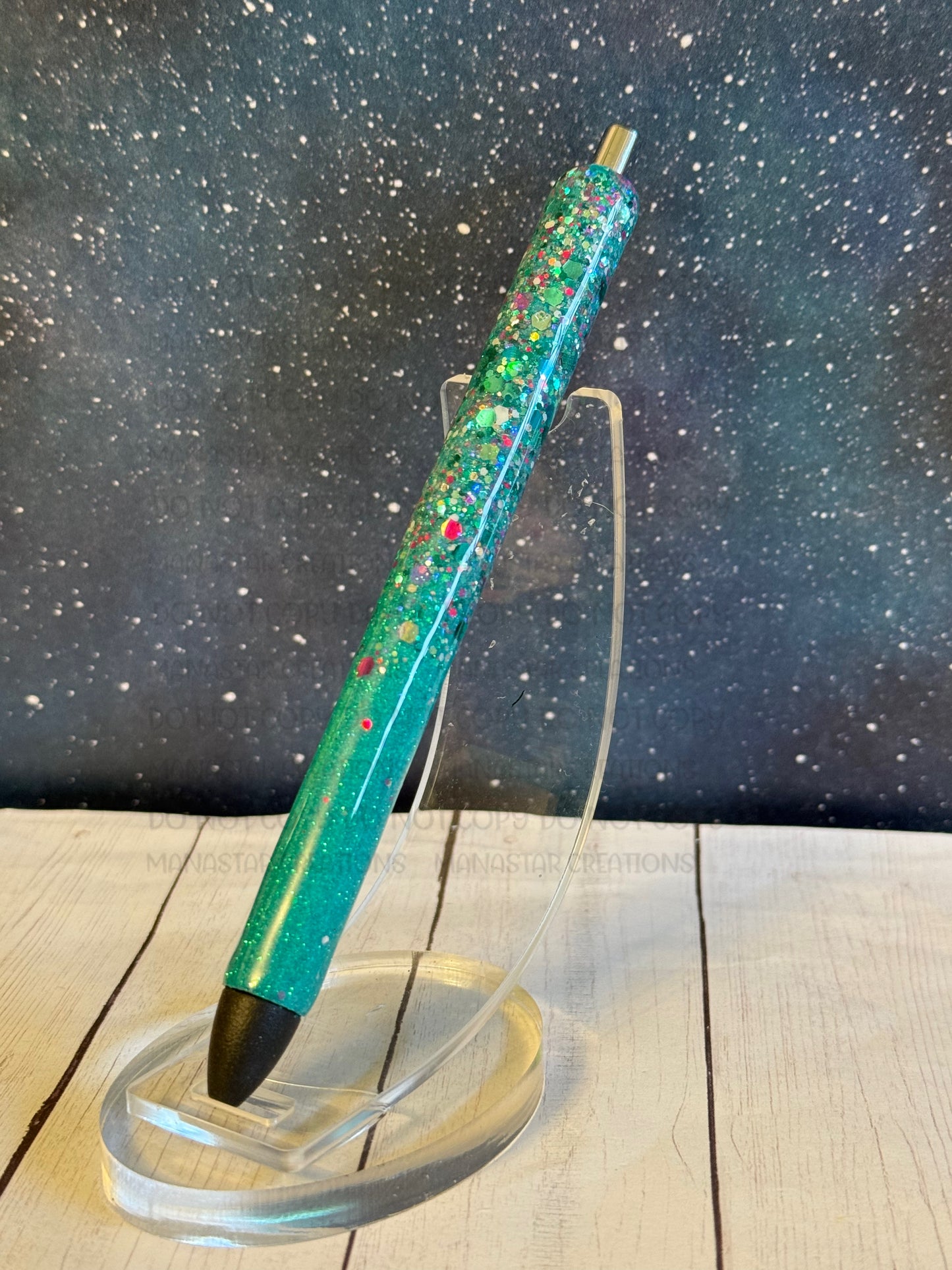 Glitter Ombre Epoxy Pen - Sparkly Gradient Writing Instrument