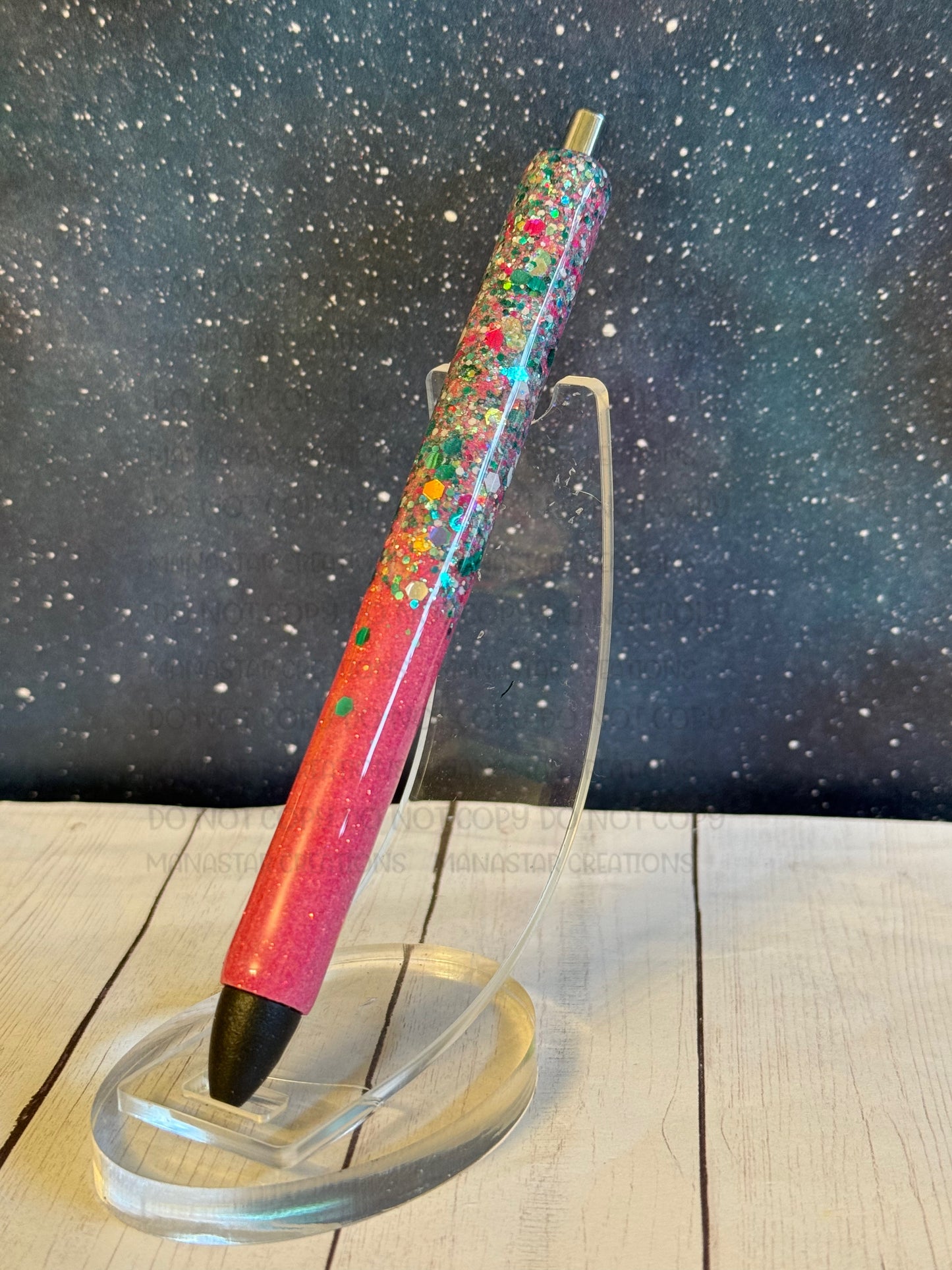 Glitter Ombre Epoxy Pen - Sparkly Gradient Writing Instrument