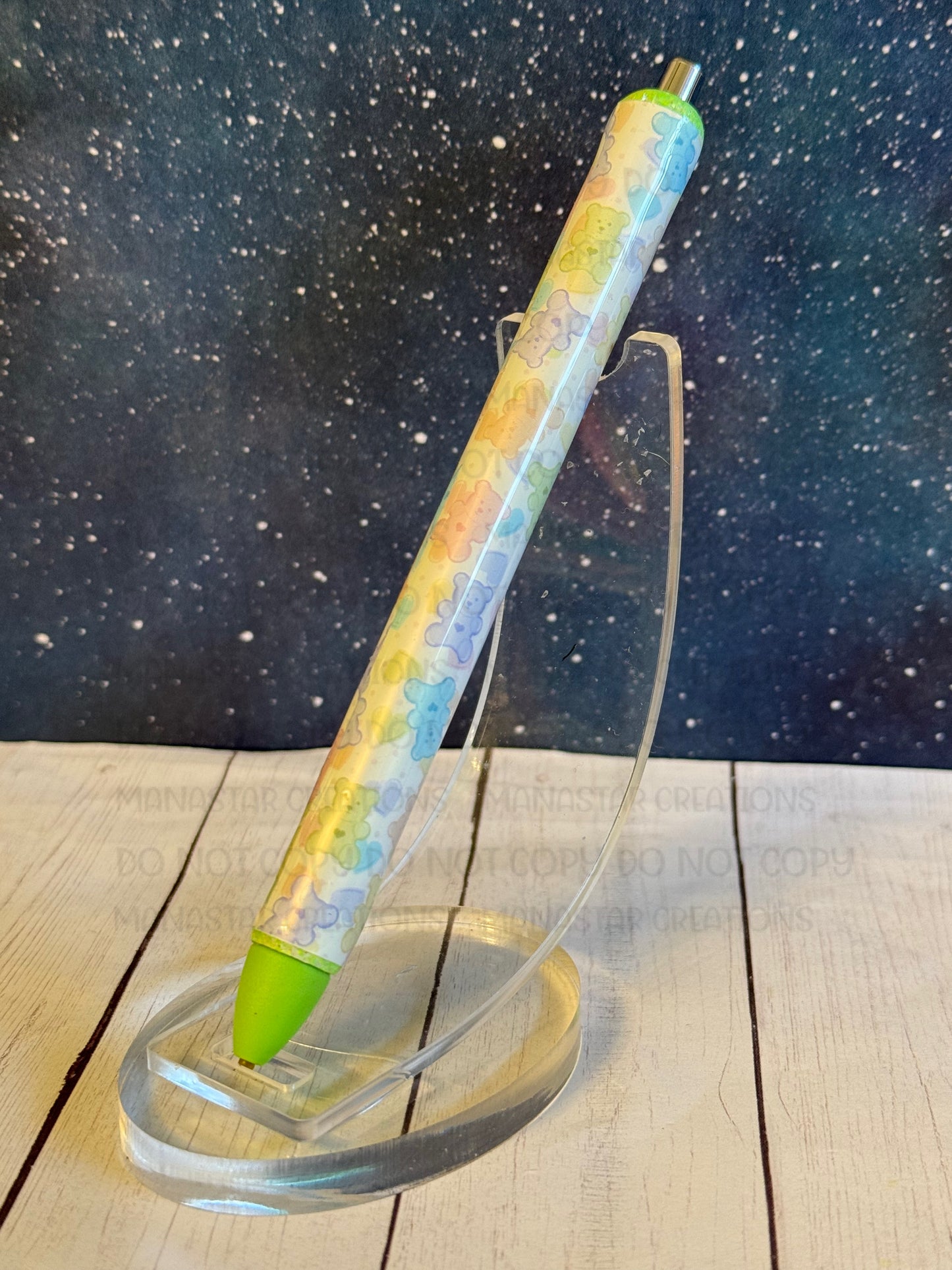 Gummy Bear Epoxy Pen - Sweet Candy Vinyl Wrapped Writing Instrument