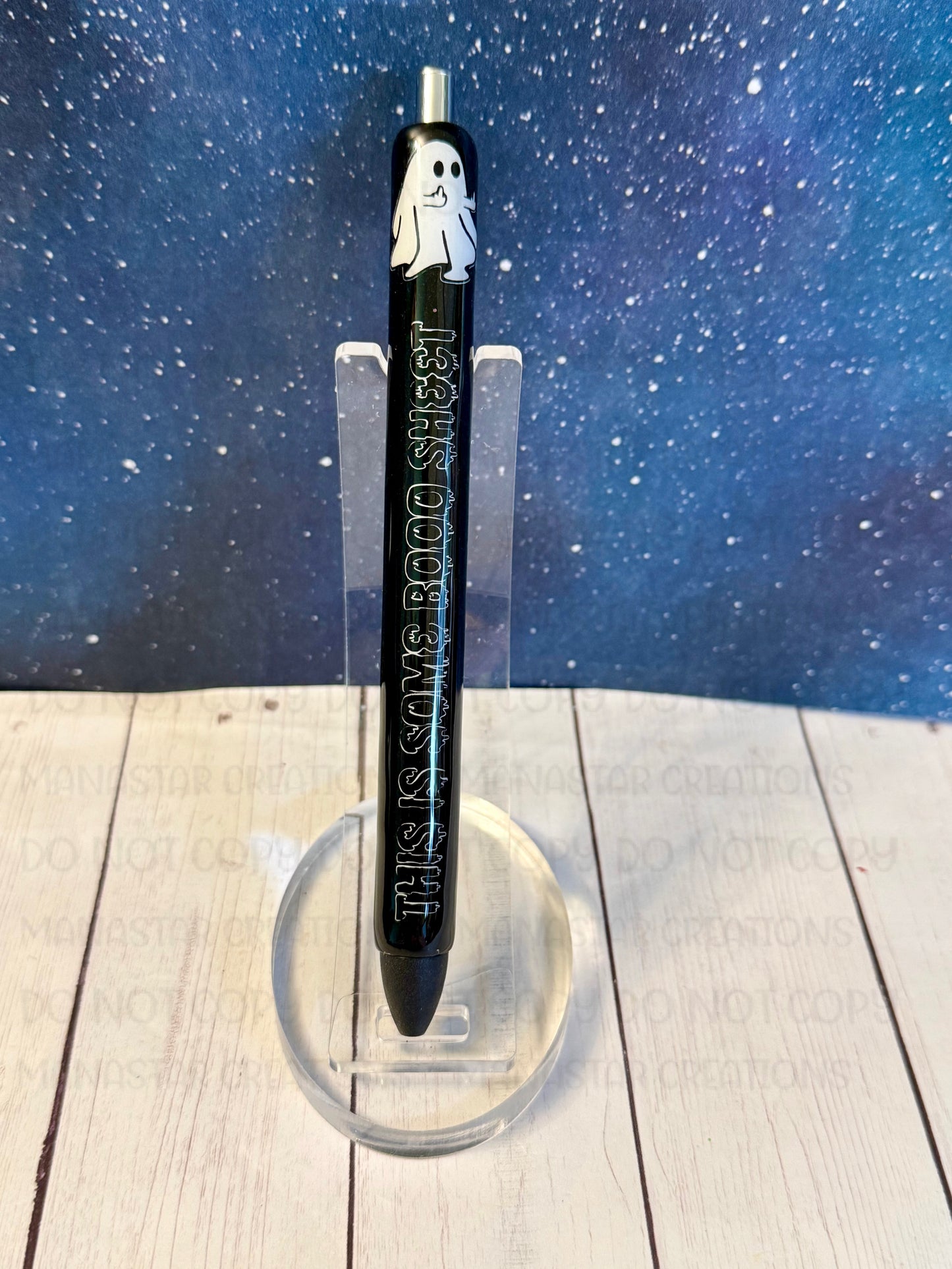 Boosheet Ghost Pen - Spooky Black Writing Instrument