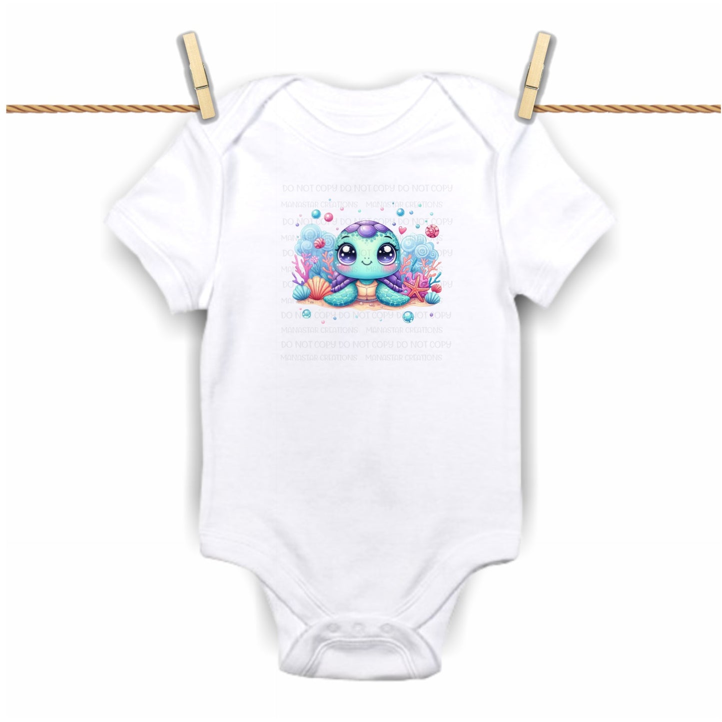 Turtle- Custom Baby Bodysuit Print - Limited (Specify Size at Checkout)