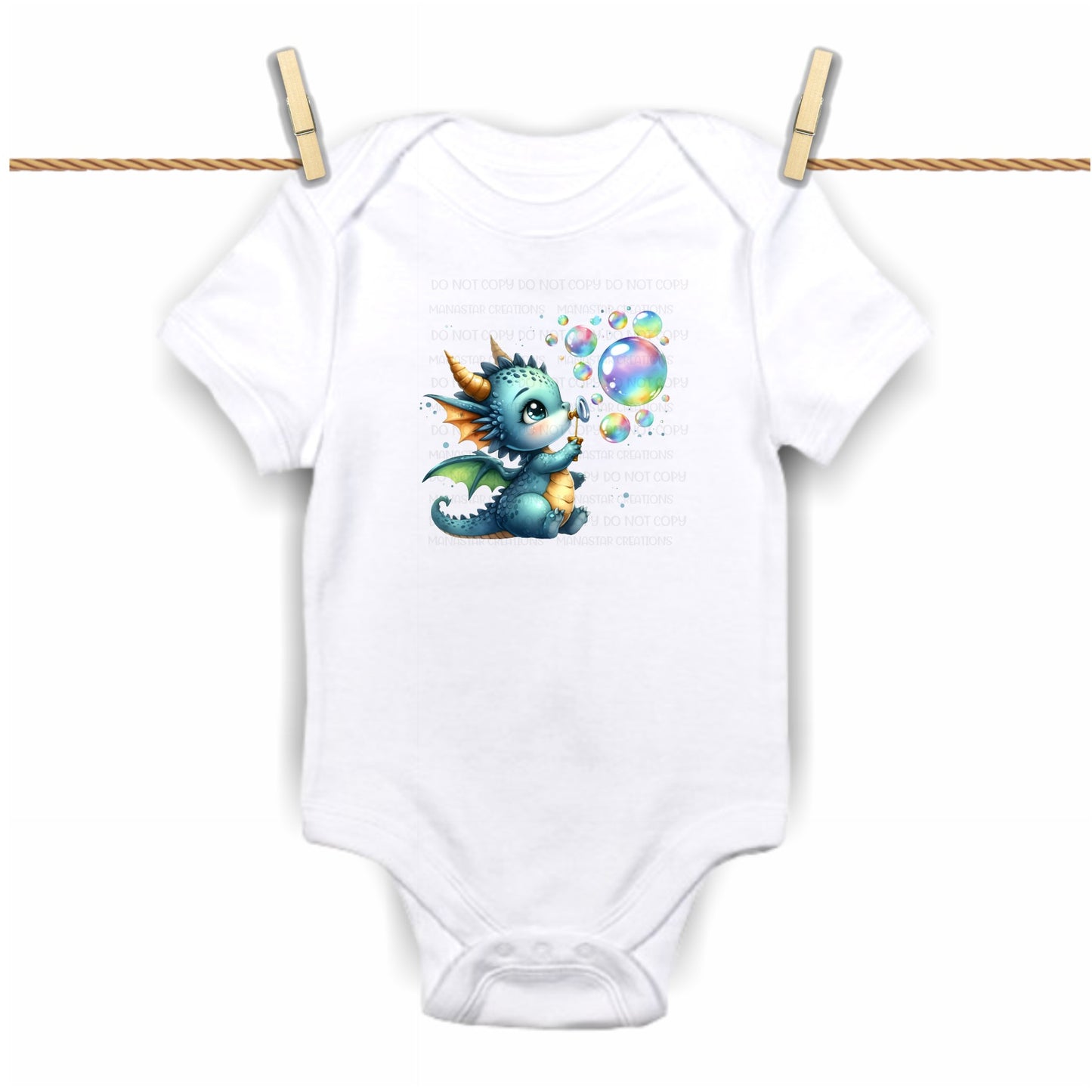 Bubble Dragon - Custom Baby Bodysuit Print - Limited (Specify Size at Checkout)