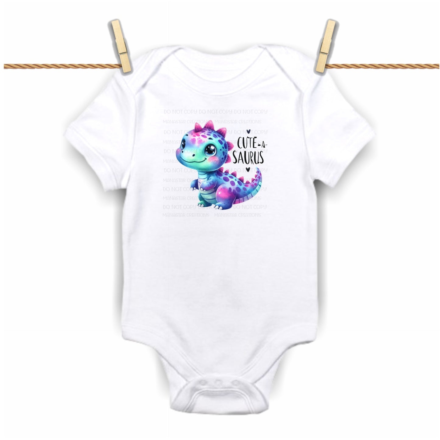 Cute Dino- Custom Baby Bodysuit Print - Limited (Specify Size at Checkout)