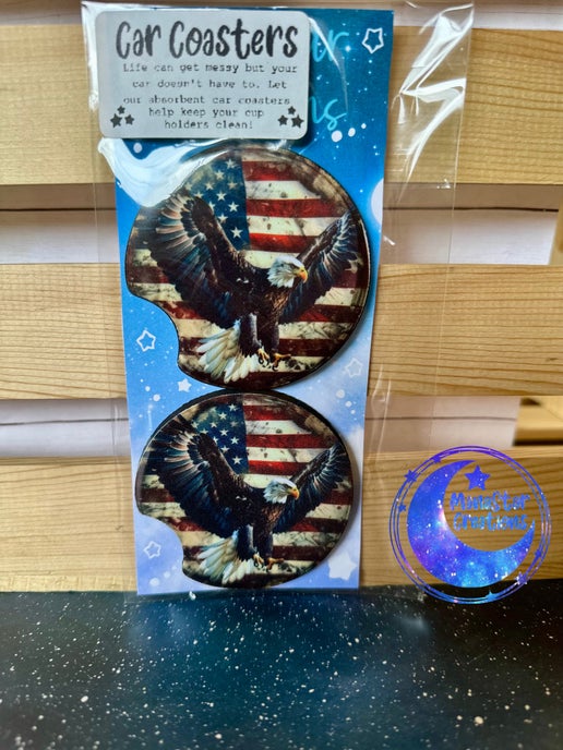 America Car Coaster – Patriotic & Bold Vehicle Accessory