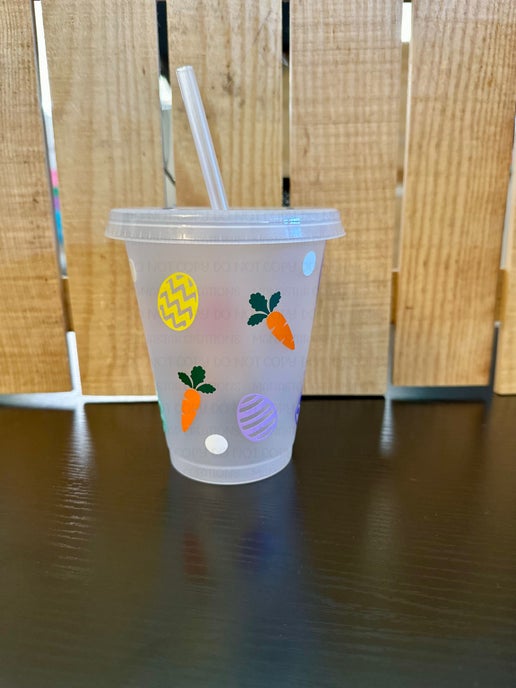 16oz Easter Fun Kids Tumbler – Hoppy & Bright! (Purple)