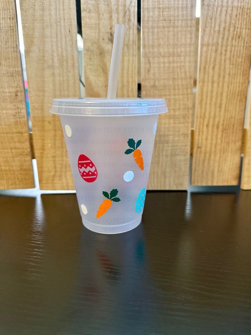 16oz Easter Fun Kids Tumbler – Hoppy & Bright! (Purple)
