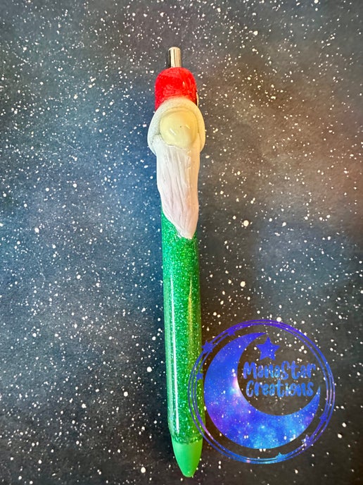 3D Gnome Epoxy Pen (Penguin) β Whimsical & Handcrafted Charm (Green Ink)