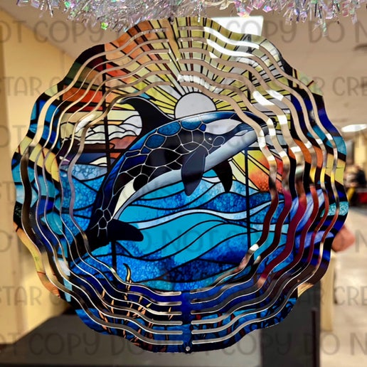 Orca Wind Spinner – Elegant Ocean-Inspired Garden Decoration
