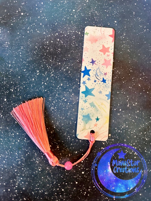 Neon Stars Bookmark – Bright & Cosmic Sublimated Marker
