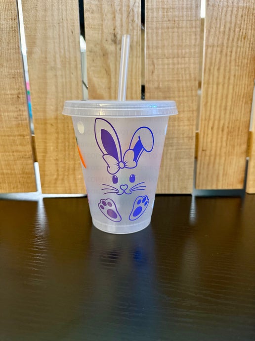 16oz Easter Fun Kids Tumbler – Hoppy & Bright! (Purple)
