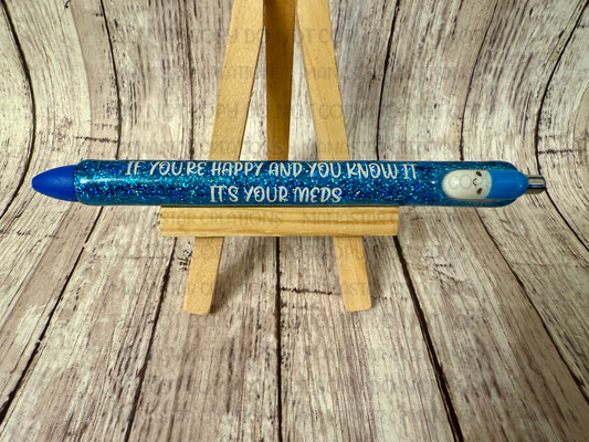 Dark Blue Chill Pill Epoxy Pen – Blue Ink