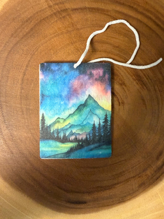 Aurora Mountain- Car Air Freshener- Unscented