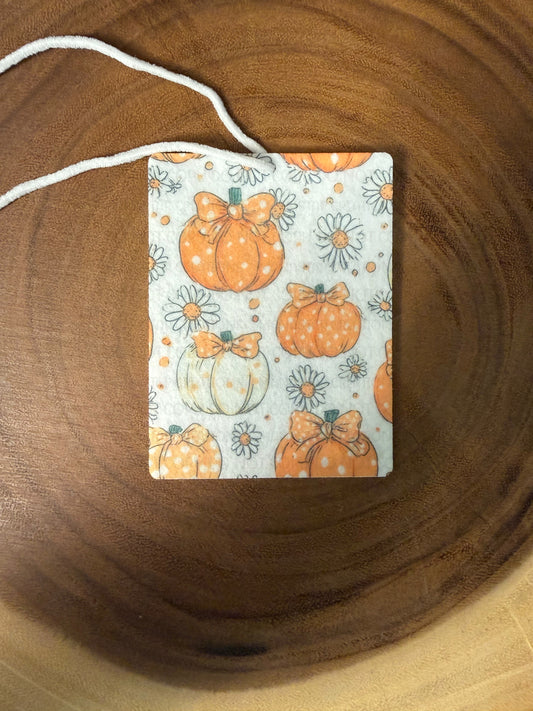 Fall Pumpkin- Car Air Freshener- Unscented
