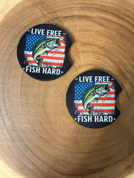 Bass Fishing Car Coasters