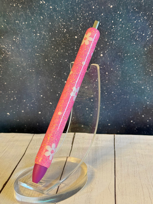 Pink with White Daisies Pen
