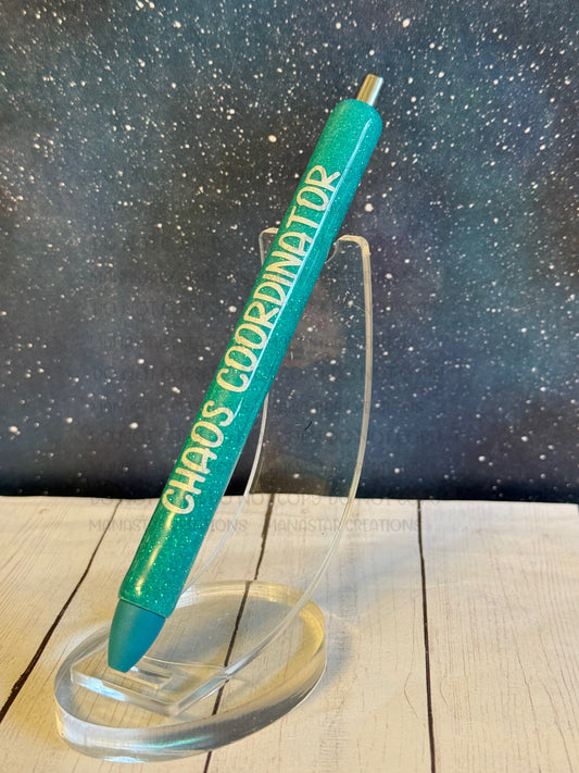“Chaos Coordinator” Glitter Epoxy Pen