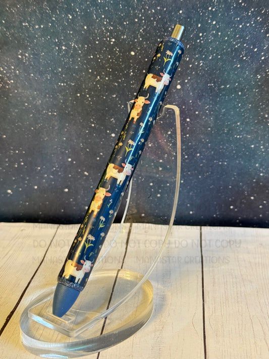 Cow Print Epoxy Pen