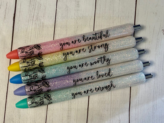 Inspirational Glitter Pen - Motivational Writing Instrument with Sparkle