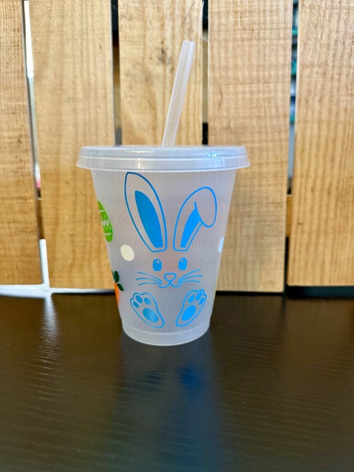16oz Easter Fun Kids Tumbler – Hoppy & Bright! (Light Blue)
