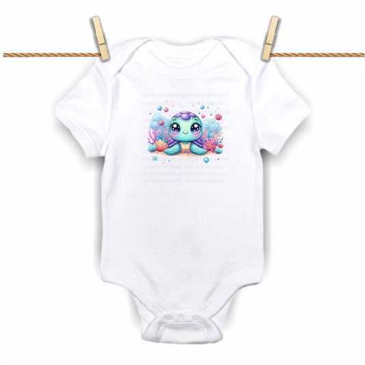 Turtle- Custom Baby Bodysuit Print - Limited (Specify Size at Checkout)
