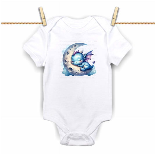 Sleepy Dragon- Custom Baby Bodysuit Print - Limited (Specify Size at Checkout)