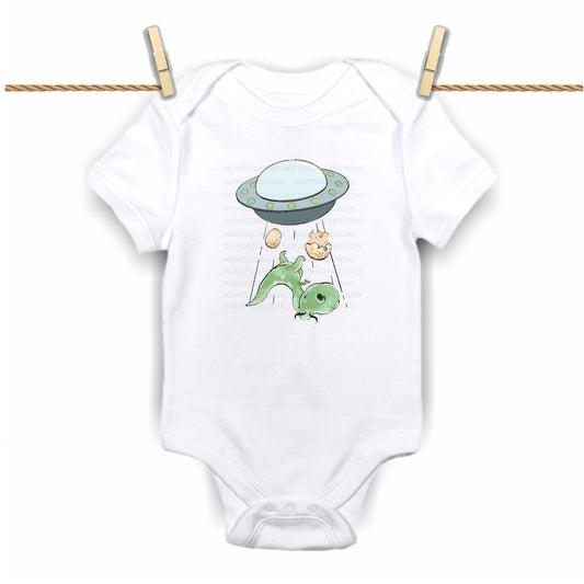 Dino Spaceship- Custom Baby Bodysuit Print - Limited (Specify Size at Checkout)