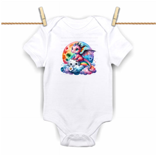 Rainbow Dragon- Custom Baby Bodysuit Print - Limited (Specify Size at Checkout)
