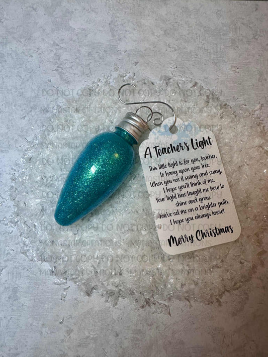 Light Bulb Christmas Ornaments with Special Tags