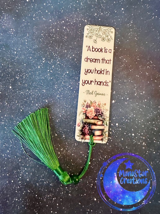 Floral Stacked Books Bookmark – Charming Book Lover’s Sublimated Marker
