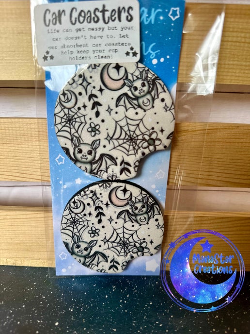 Floral Bat Car Coaster – DISCOUNTED DUE TO BLEMISH
