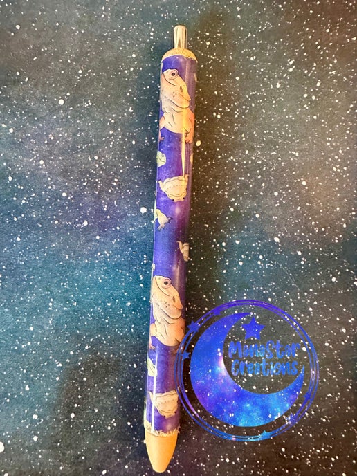 Bearded Dragon Epoxy Pen – Stylish Reptile Lover's Writing Tool! (TAN INK)