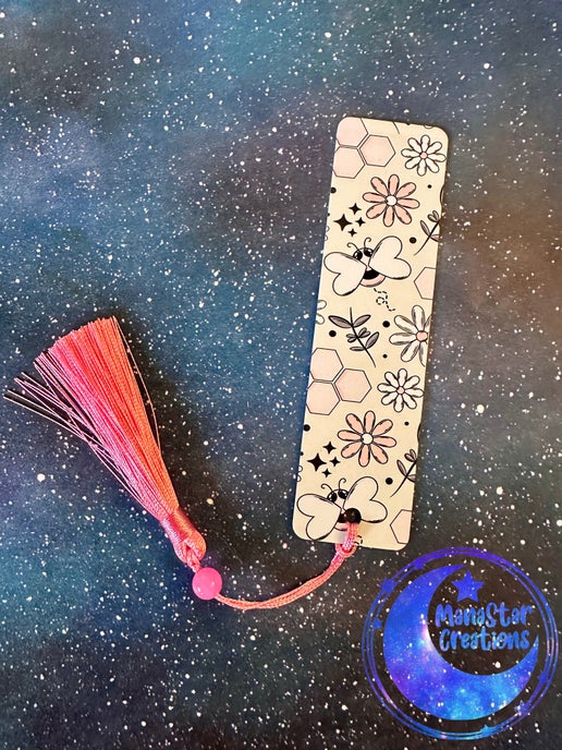 Pink Honeybee Bookmark – Cute & Buzzing Sublimated Marker