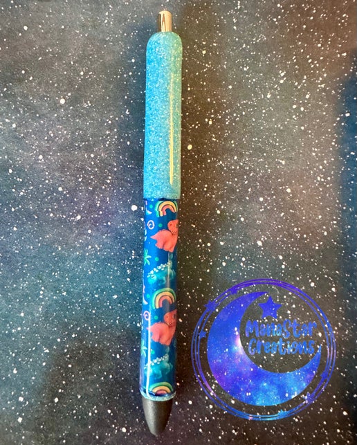 Blue Dinosaur Epoxy Pen – Prehistoric Fun & Adventure (Black Ink)