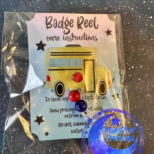 Yellow Bus Badge Buddy – Retractable ID Holder