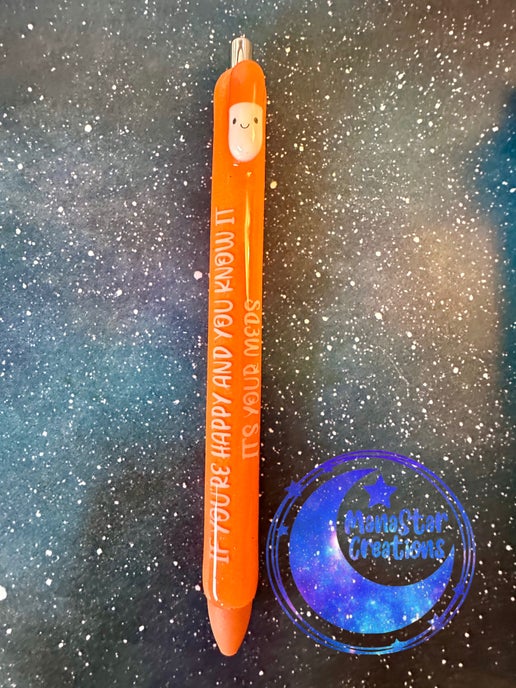 Neon Orange Chill Pill Epoxy Pen – Orange Ink
