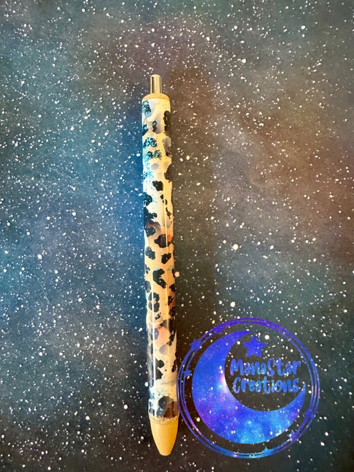 Cow Print Epoxy Pen – Rustic & Farmhouse Chic Writing! (Tan Ink)