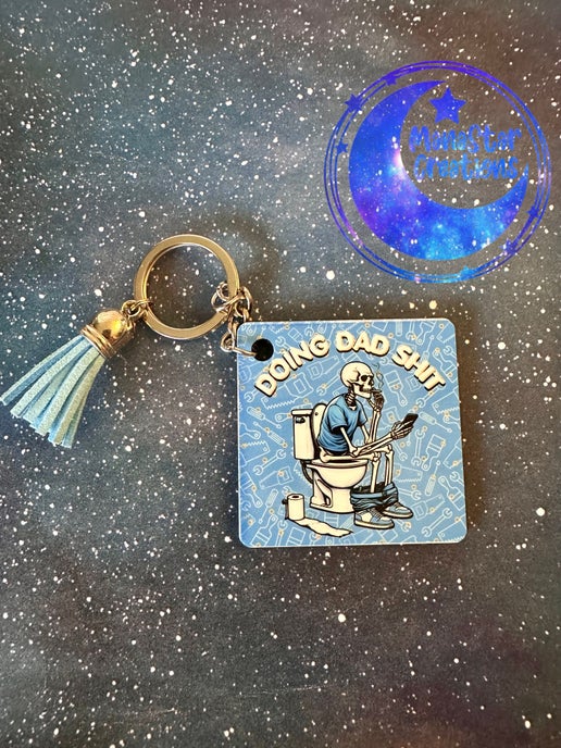 Dad Sh*t Sublimation Keychain – Funny & Playful Gift for Dads