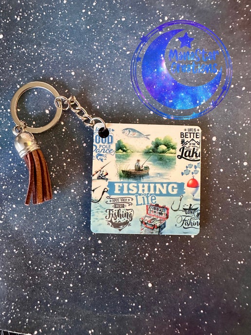 Fishing Life Sublimation Keychain – Perfect Accessory for Fishing Enthusiasts