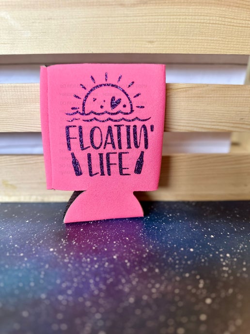 Pink Floatin’ Life Can Holder – Fun Summer Drink Sleeve