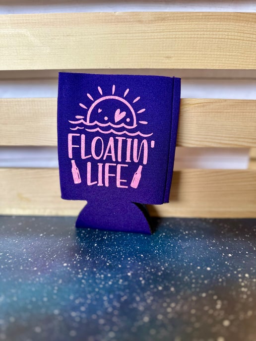 Purple Floatin’ Life Can Holder – Fun Summer Drink Sleeve