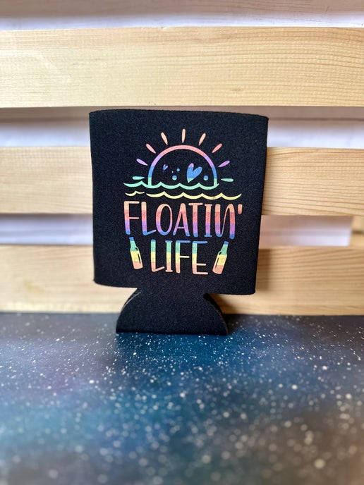 Rainbow Floatin’ Life Can Holder – Fun Summer Drink Sleeve