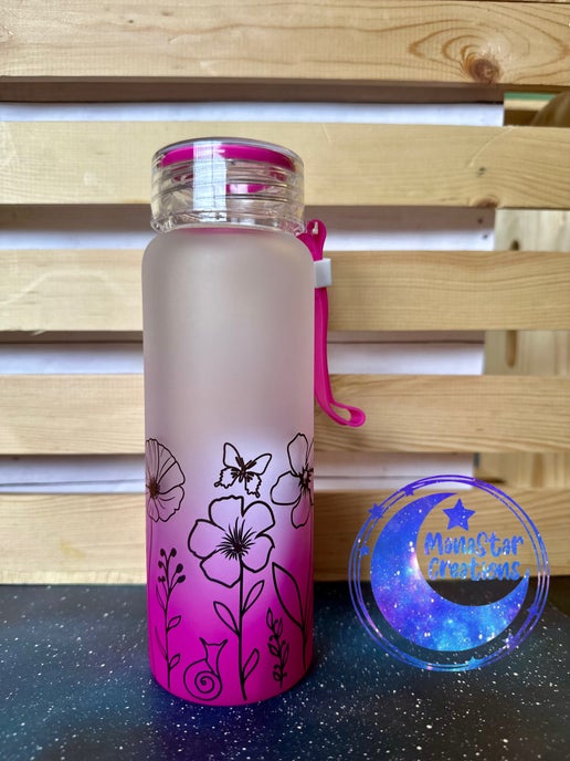 17oz Glass Water Bottle Wide Mouth