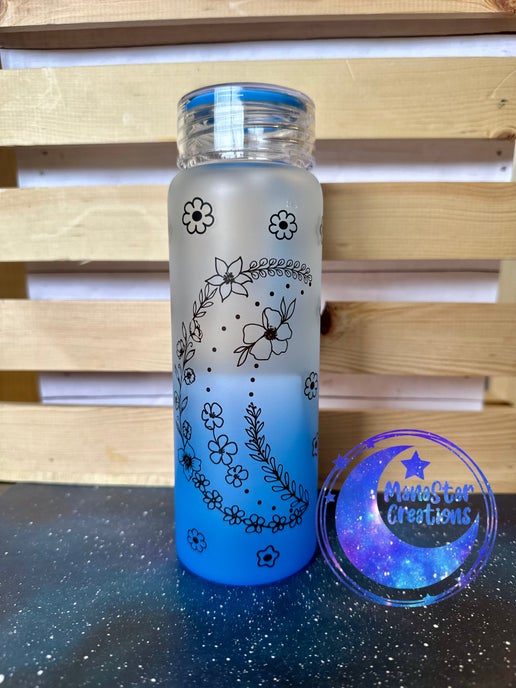 17oz Glass Water Bottle Wide Mouth