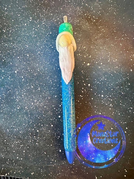 3D Gnome (Seahorse) Epoxy Pen – Whimsical & Handcrafted Charm (Blue Ink)